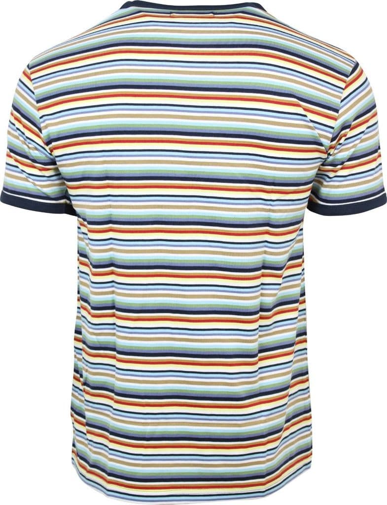 Mens Run & Fly Multi Coloured Retro Indie Striped Ringer T-Shirt 60s ...